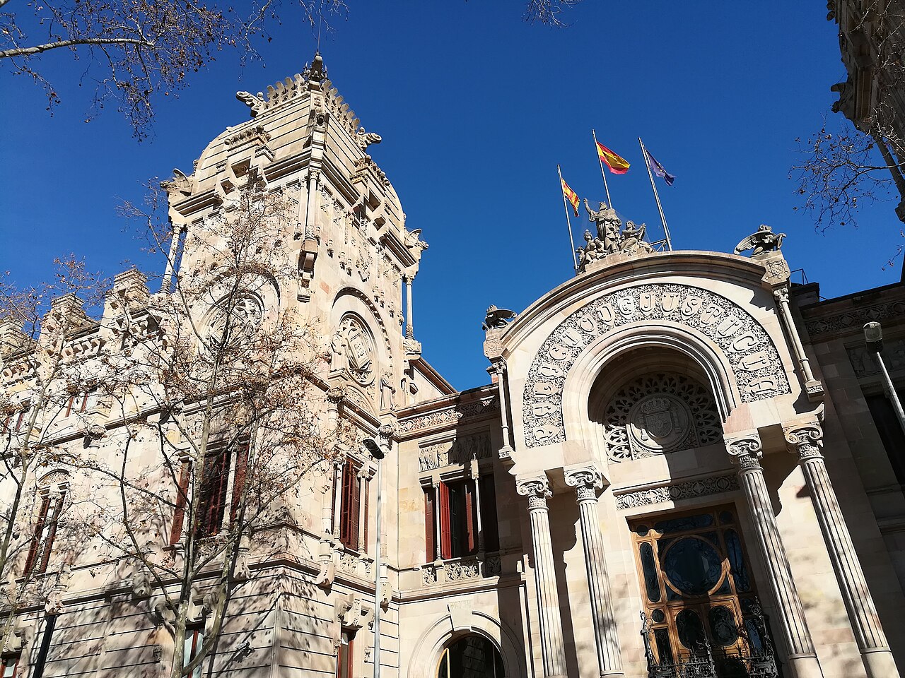 Fachada del Palau de Justícia de Barcelona, en el paseo de Lluís Companys, sede de la Audiencia Provincial de Barcelona